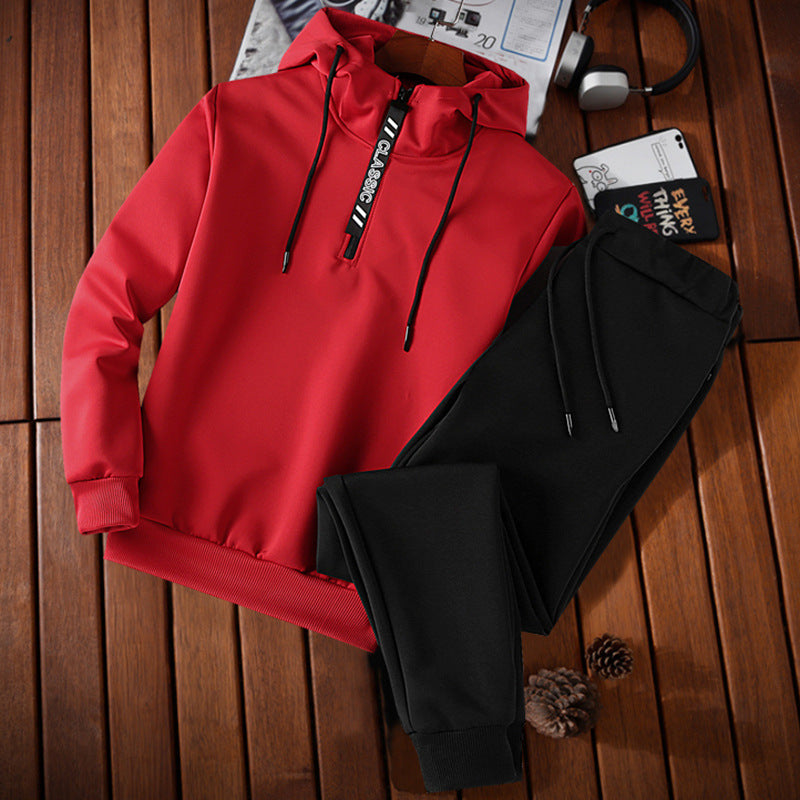 Men's Casual Sports Two-Piece Hooded Outfit