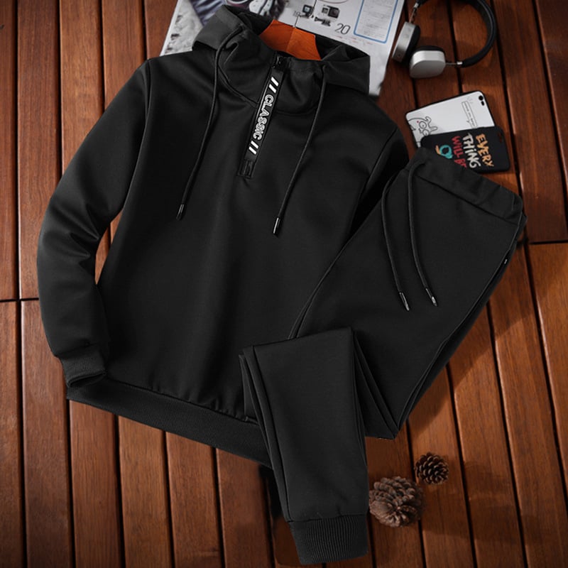 Men's Casual Sports Two-Piece Hooded Outfit