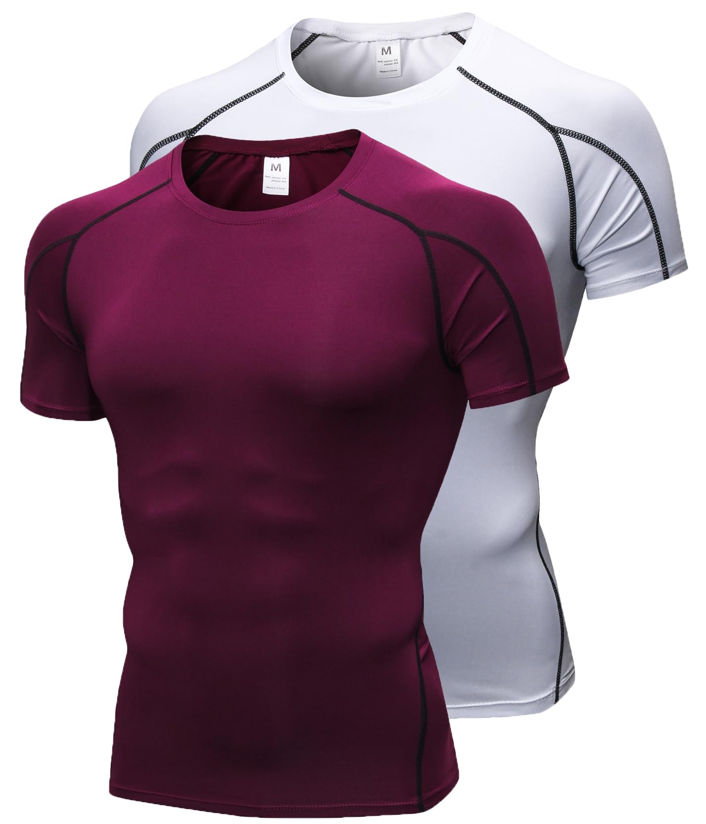 Mens gym compression shirts (2 Pack)