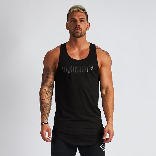 Men's Cotton Sleeveless Gym Fitness Training Vest