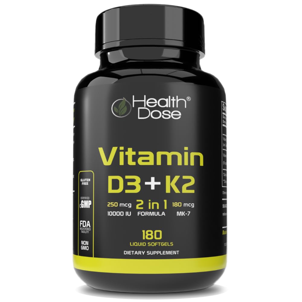 Health Dose Vitamin D3 10000 IU + K2 (MK7)